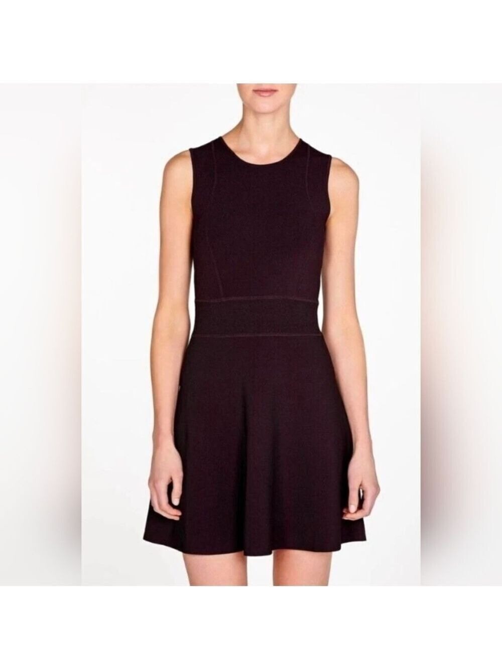 Theory Dominay Plum Fit & Flare A Line Mini Dress Size S